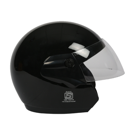 TVS Half Face Motorbike Helmet Black-BE - Premium Quality with Dynamic Ventilation