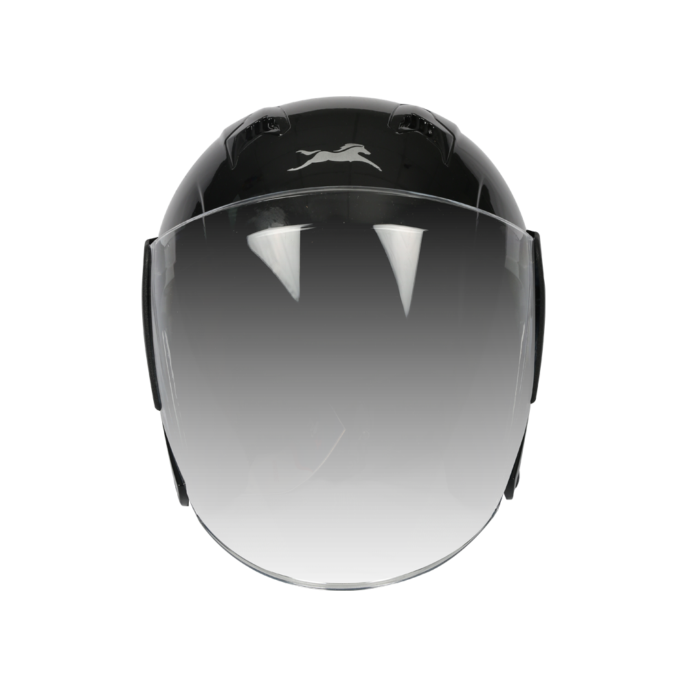 TVS Half Face Motorbike Helmet Black-BE - Premium Quality with Dynamic Ventilation
