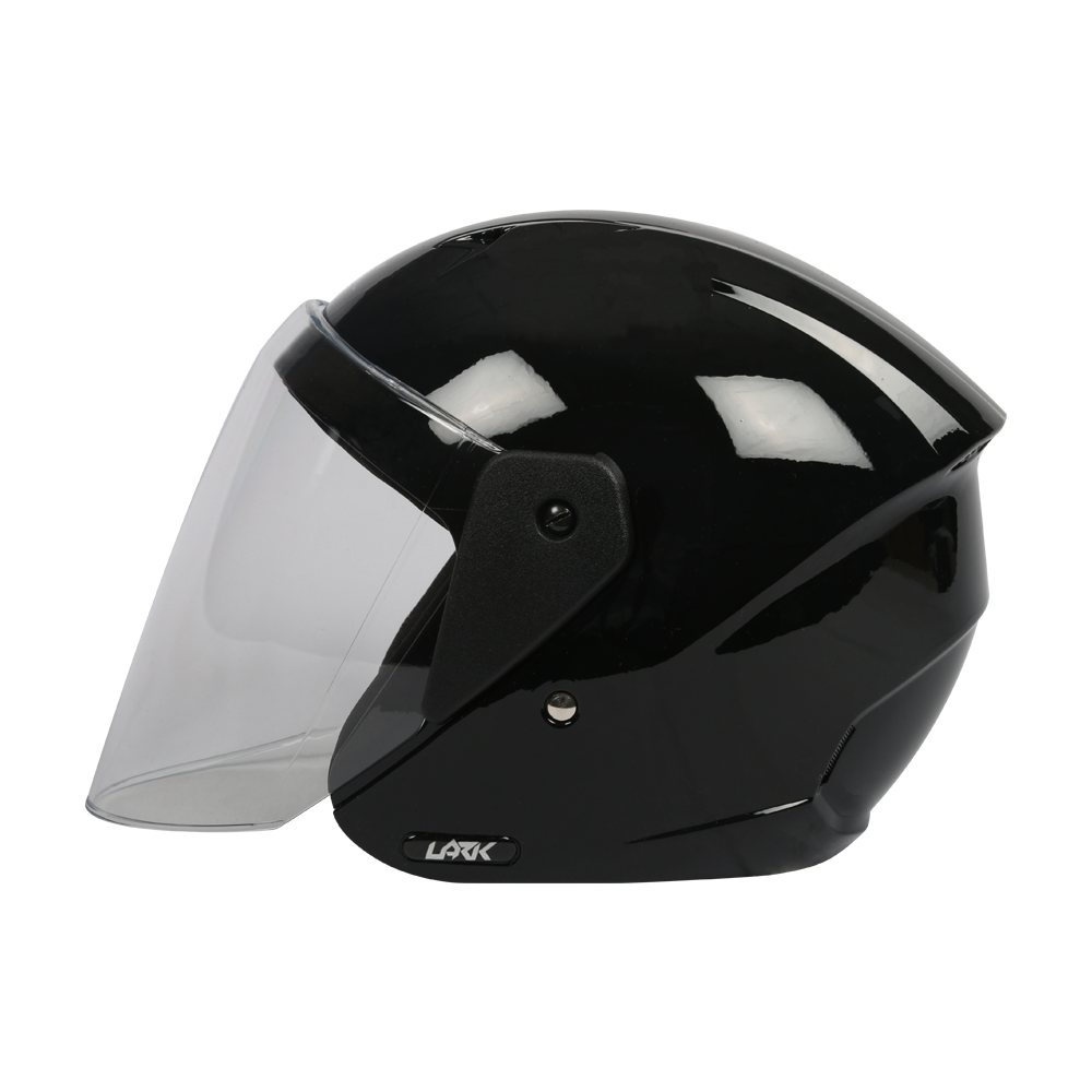 TVS Half Face Motorbike Helmet Black-BE - Premium Quality with Dynamic Ventilation