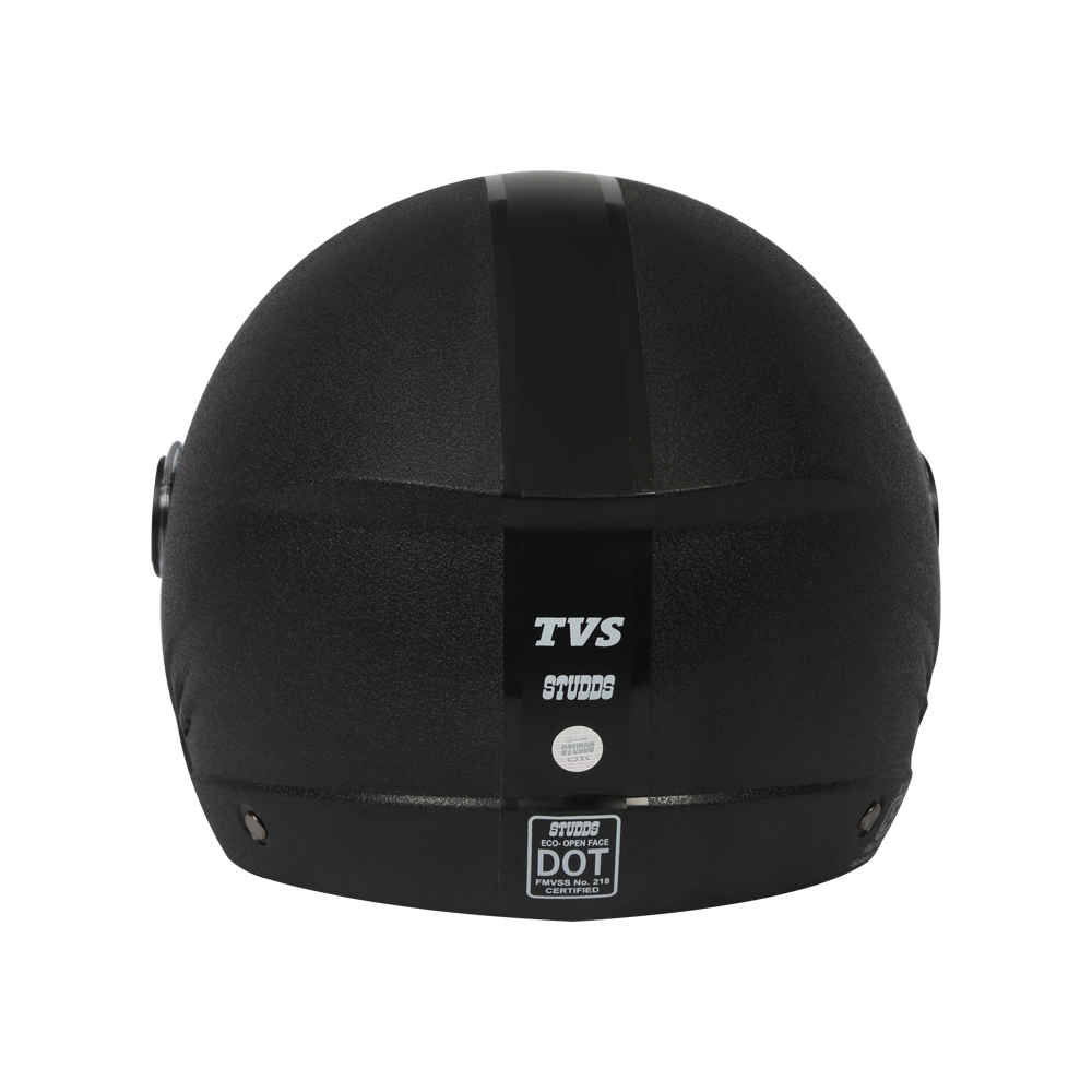 TVS Full Face Helmet Black TE - Premium Safety & Comfort with Dynamic Ventilation