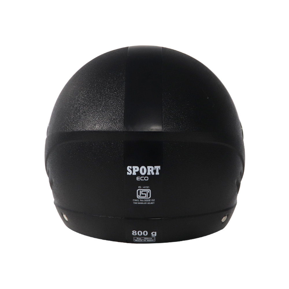 Helmet Half Face Black Eco | Premium Protection and Comfort