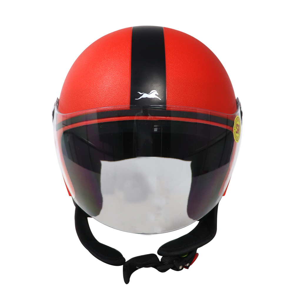 TVS Half Face Black Eco Red Helmet – Reliable Protection with a Stylish Edge