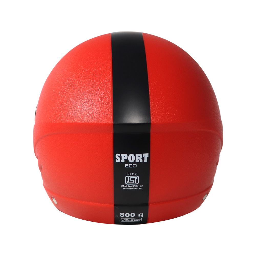 TVS Half Face Black Eco Red Helmet – Reliable Protection with a Stylish Edge