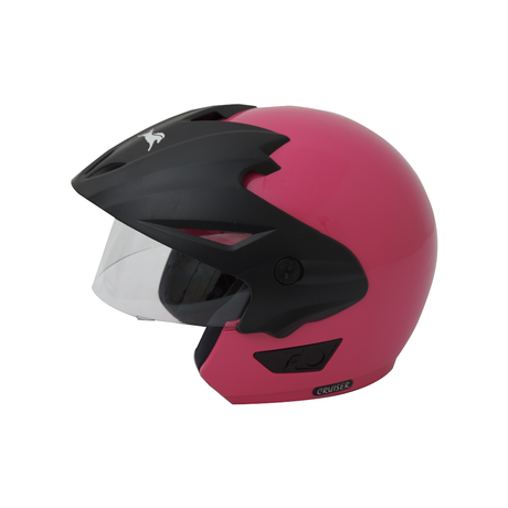 TVS Half Face Cruiser With Peak Motorbike Helmet (Pink) | Premium Safety & Style