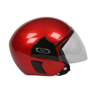 TVS Half Face Motorbike Helmet (Red-BL) - Superior Quality & Enhanced Comfort