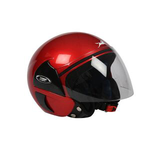 TVS Half Face Motorbike Helmet (Red-BL) - Superior Quality & Enhanced Comfort