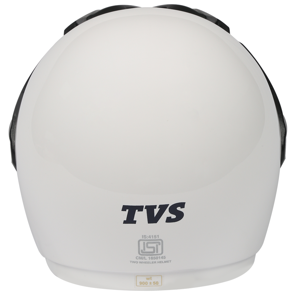 TVS Half Face White Helmet - ISI Certified Safety & Premium Comfort