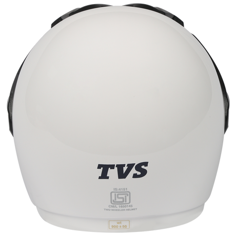 TVS Half Face White Helmet - ISI Certified Safety & Premium Comfort