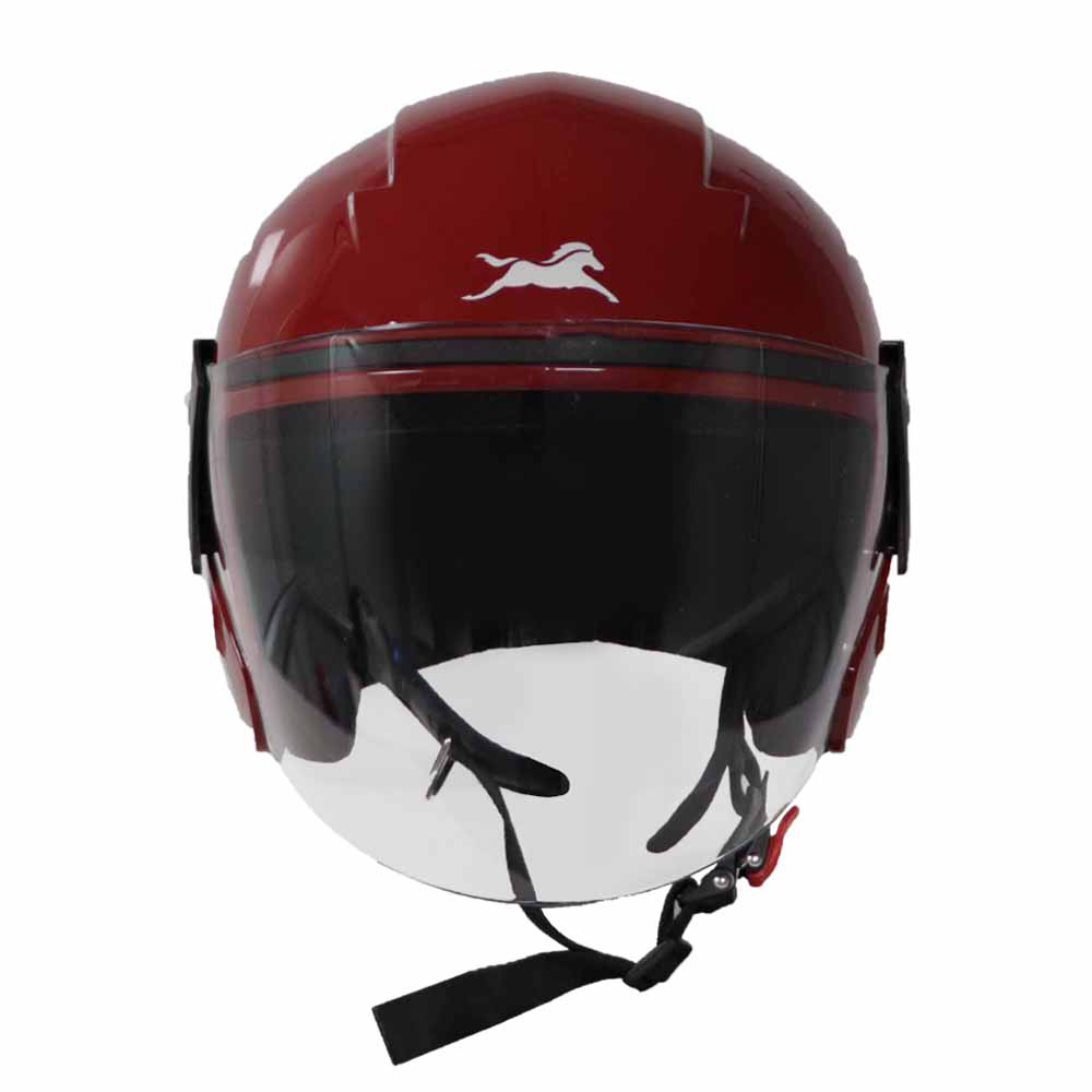 TVS Sport Arc Half Face Helmet - GL Red - Premium Safety & Style for Every Ride