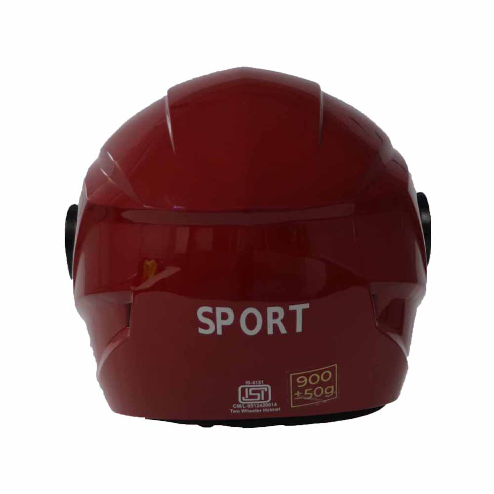 TVS Sport Arc Half Face Helmet - GL Red - Premium Safety & Style for Every Ride