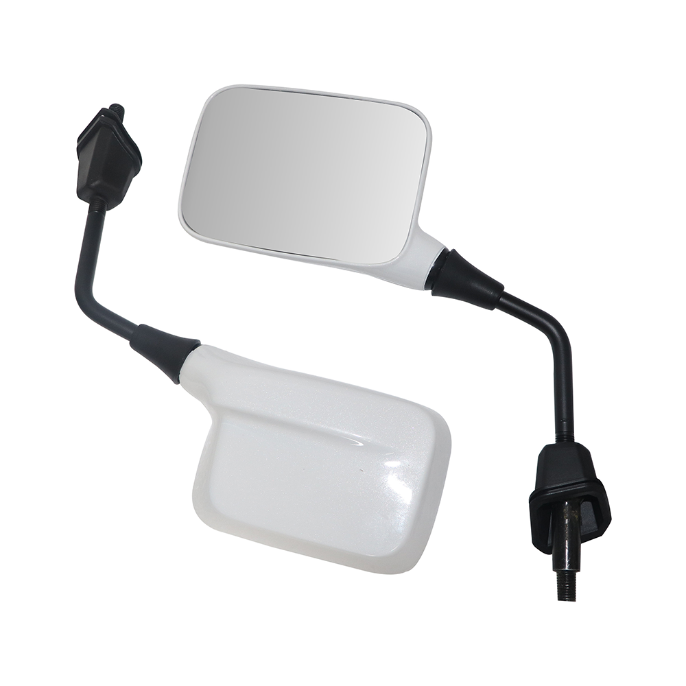 TVS Racing IQUBE Pearl White Color Mirror (Set of 2)- Stylish, Durable & Adjustable