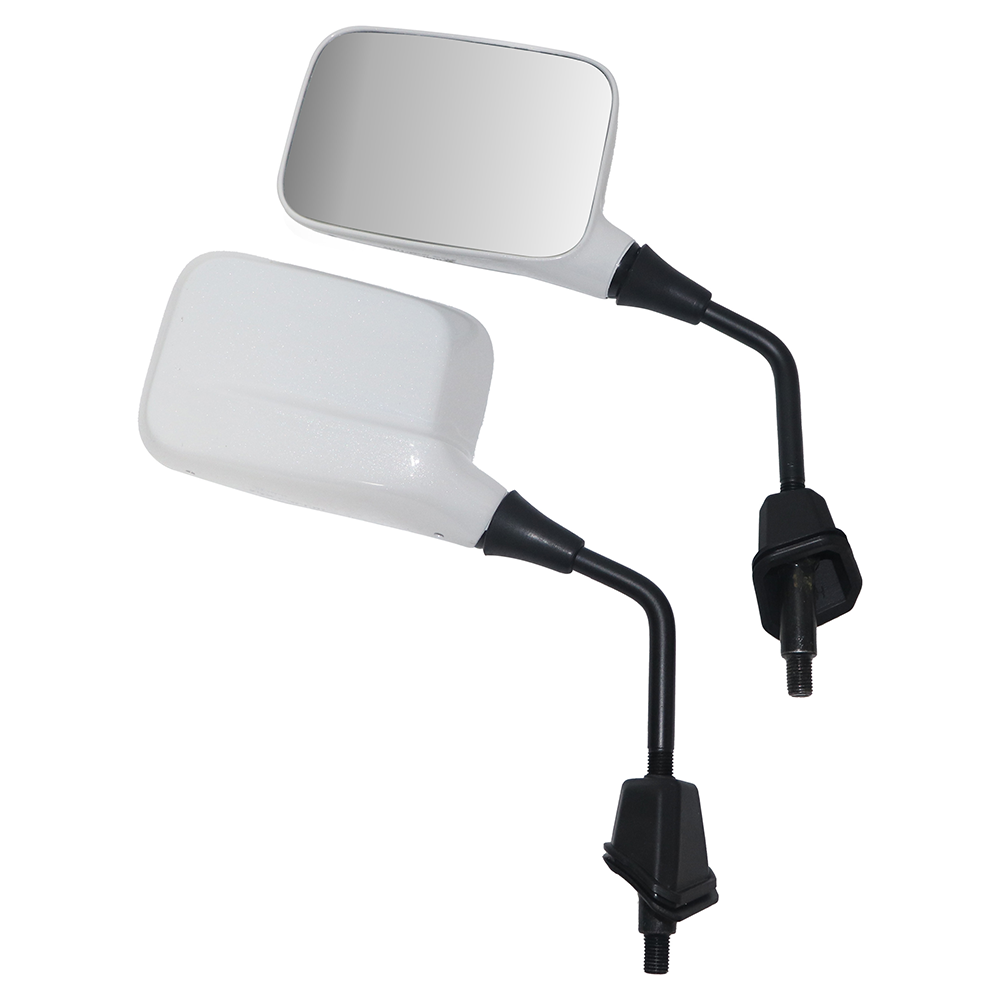TVS Racing IQUBE Pearl White Color Mirror (Set of 2)- Stylish, Durable & Adjustable