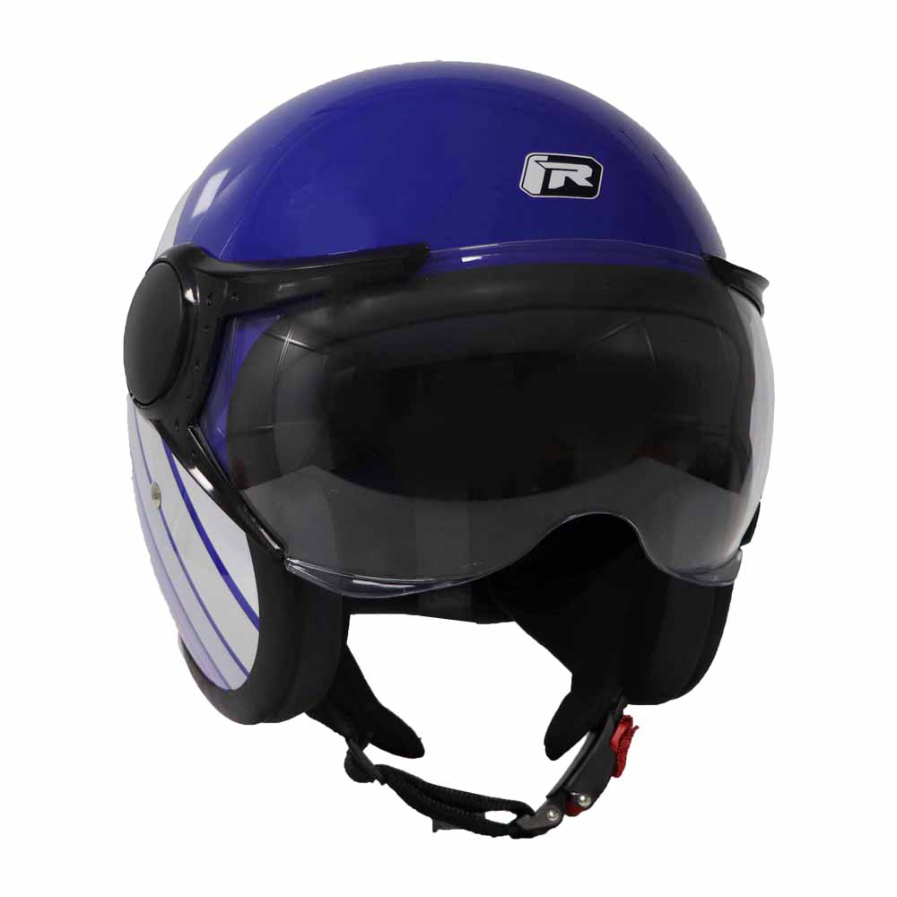 TVS Ronin Half Face Helmet - Blue | ISI & DOT Certified | Premium Safety
