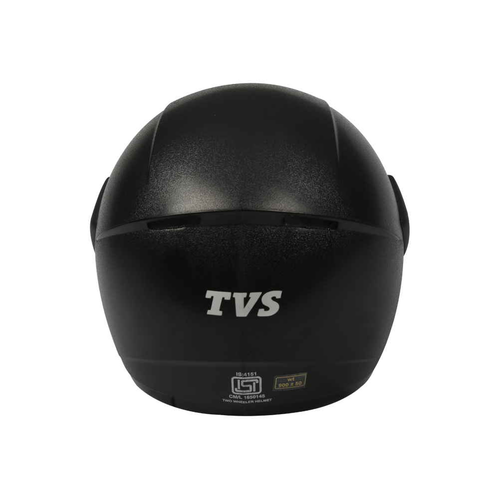 TVS Full Face Motorbike Helmet - Black-JL - ISI & DOT Certified Safety