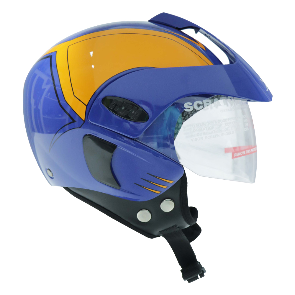TVS Half Face KID Helmet - ISI Certified, Blue - Premium Protection & Style for Young Riders