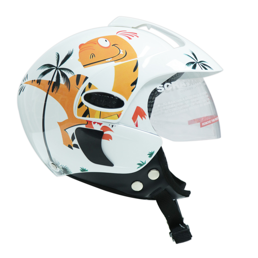 TVS Kids Half Face Dino Adventure Helmet - Safety Riders Unisex Design
