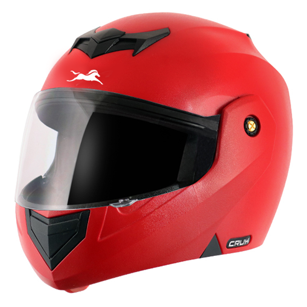 TVS Red Flip-Up Full Face Helmet - ISI Certified, Premium Safety & Style