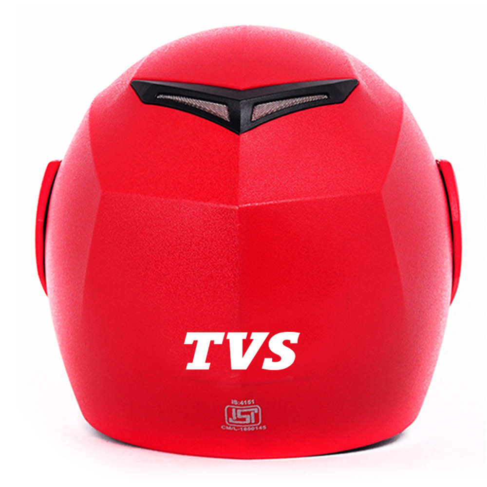 TVS Red Flip-Up Full Face Helmet - ISI Certified, Premium Safety & Style