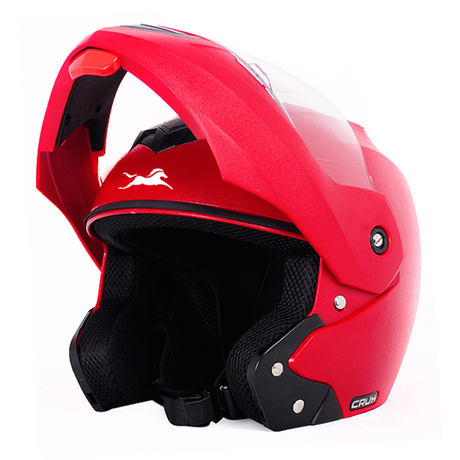 TVS Red Flip-Up Full Face Helmet - ISI Certified, Premium Safety & Style
