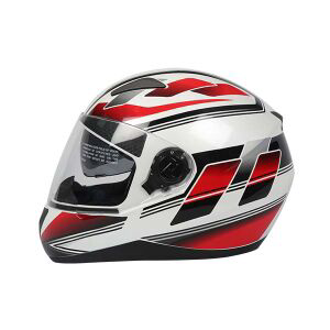 TVS Helmet Full Face Graphic 1 SE - Premium Safety & Style in White and Red