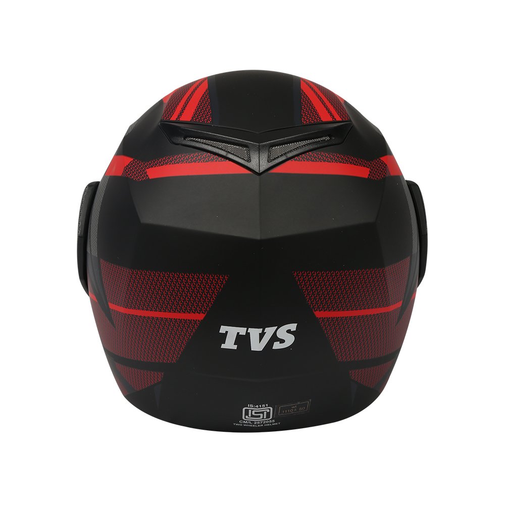 TVS Full Face Dual Color Motorbike Helmet (Black, Red-NL) | Premium Protection & Style