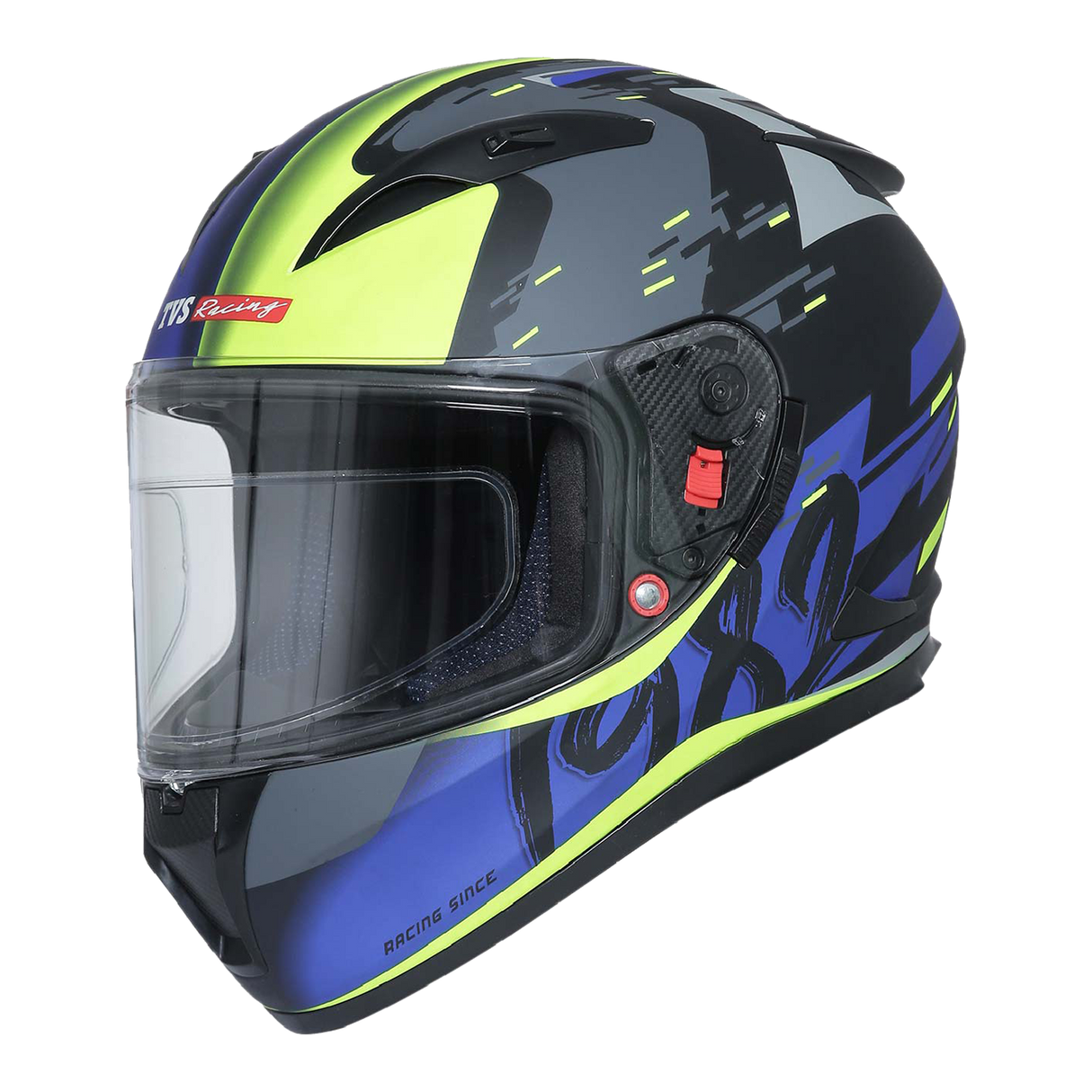 TVS Racing Full Face Helmet for Men – Anti-Fog Pin-Lock, Aerodynamic Design, DOT/ISI/ECE Certified