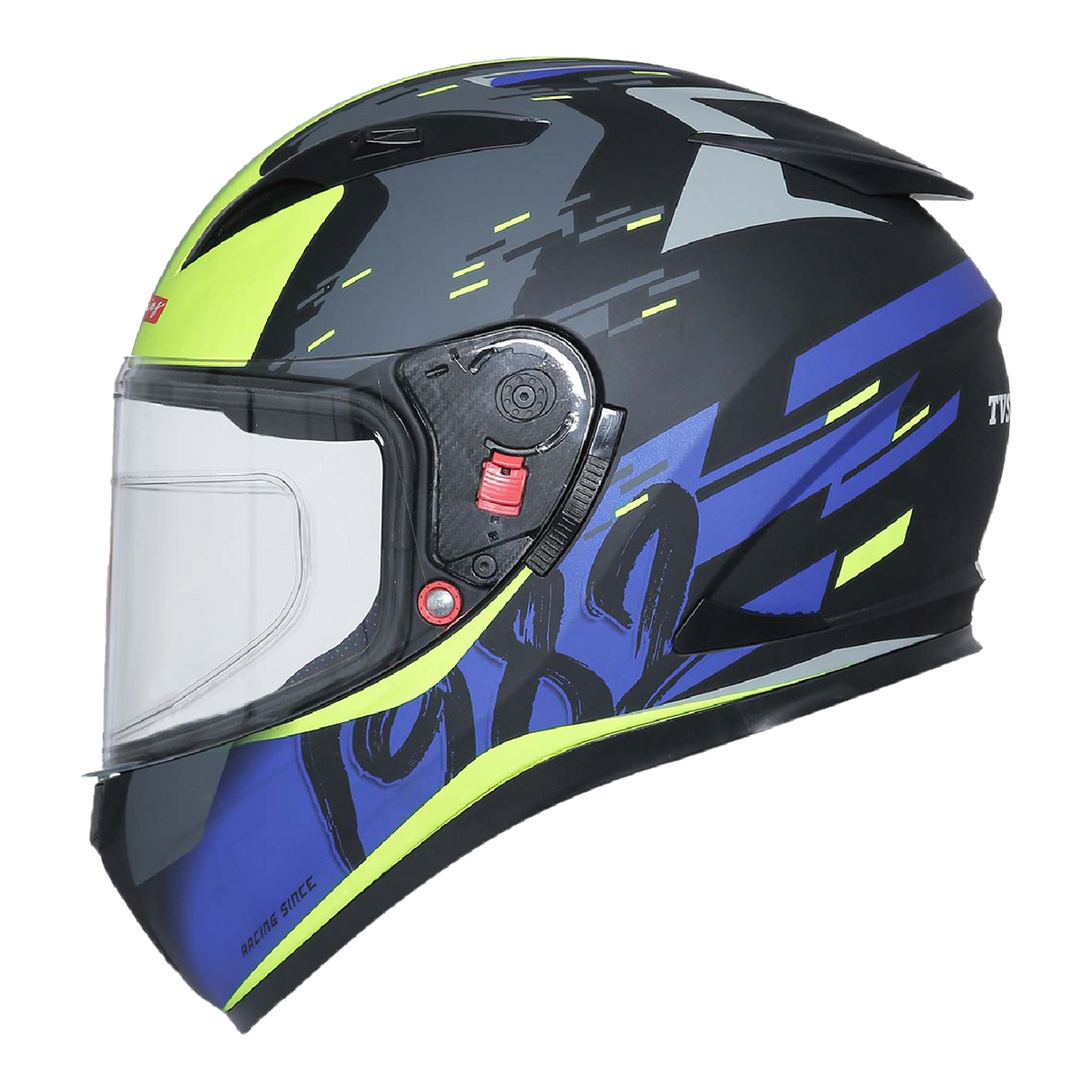 TVS Racing Full Face Helmet for Men – Anti-Fog Pin-Lock, Aerodynamic Design, DOT/ISI/ECE Certified