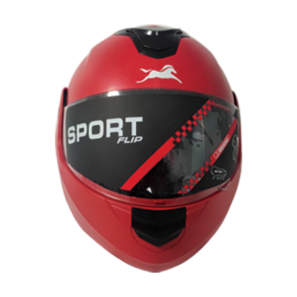 TVS Helmet Full Face Flip Red - Premium Quality Head Protection