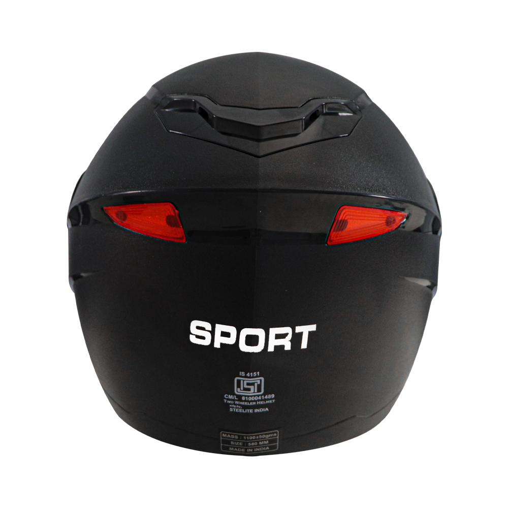TVS ISI DOT Certified Flip-up Helmet - Matte Black | Clear Visor, Size L for Men and Women