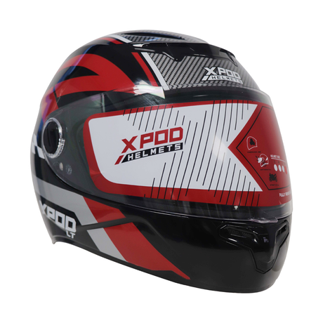 TVS XPOD LT Helmet for Men - Black Red | ISI Certified & Comfortable Riding