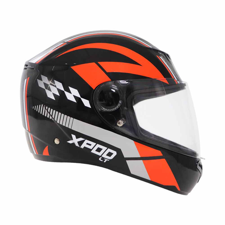 TVS XPOD LT Helmet for Men - Black Orange | Safety & Style Combined