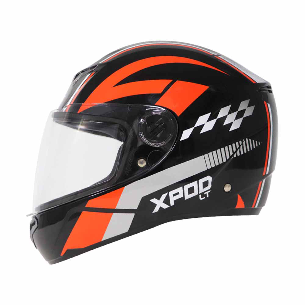 TVS XPOD LT Helmet for Men - Black Orange | Safety & Style Combined