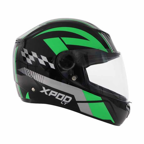 TVS XPOD LT Helmet for Men - ISI Certified | Black Green