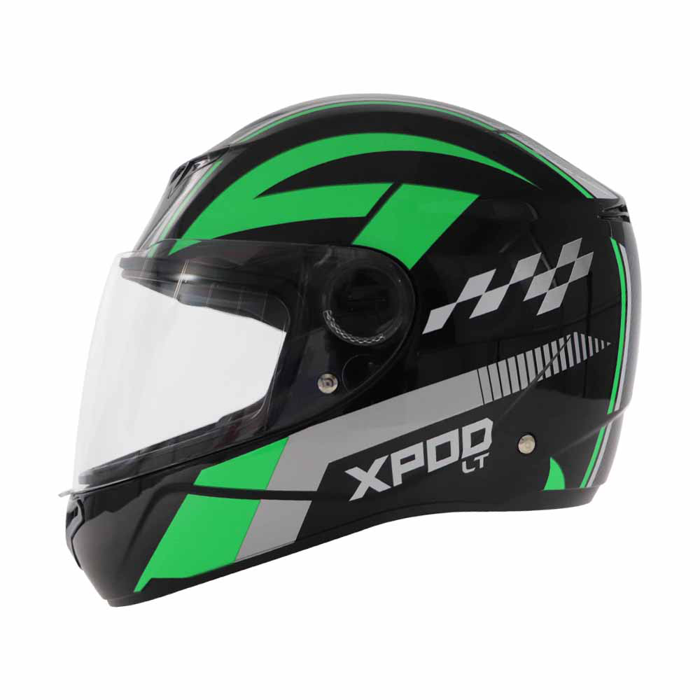 TVS XPOD LT Helmet for Men - ISI Certified | Black Green