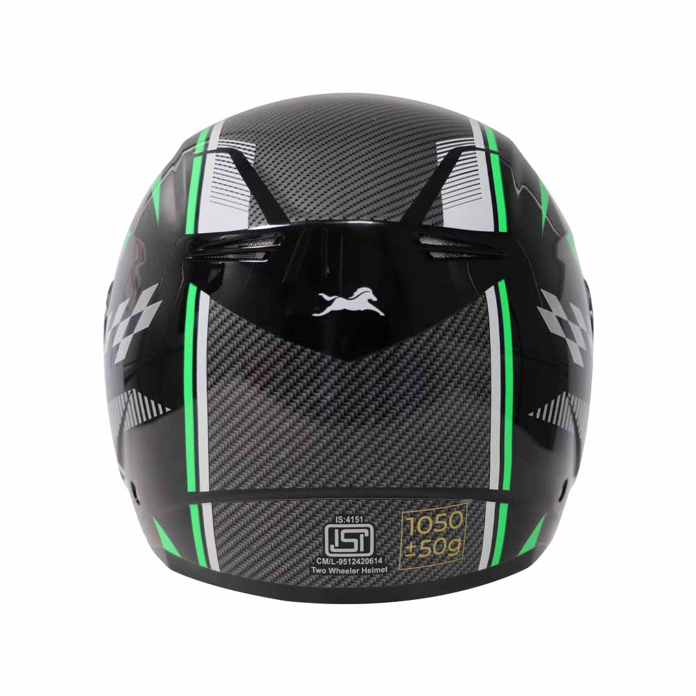 TVS XPOD LT Helmet for Men - ISI Certified | Black Green