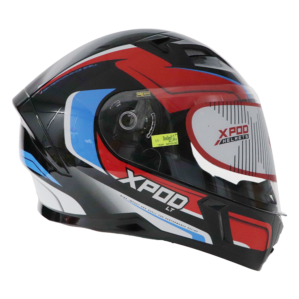 TVS XPOD LT Full Face Helmet - Black Blue | Aerodynamic Design & Superior Safety