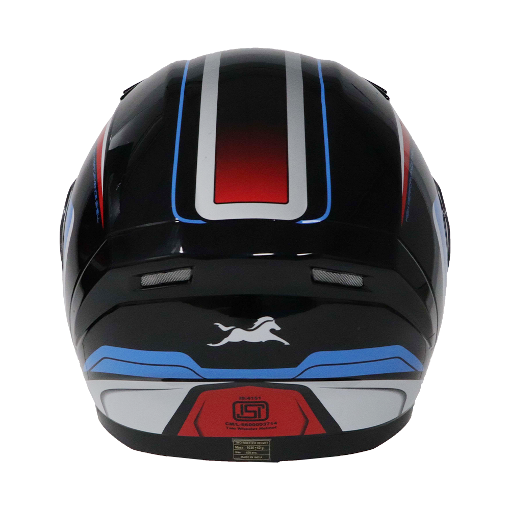 TVS XPOD LT Full Face Helmet - Black Blue | Aerodynamic Design & Superior Safety