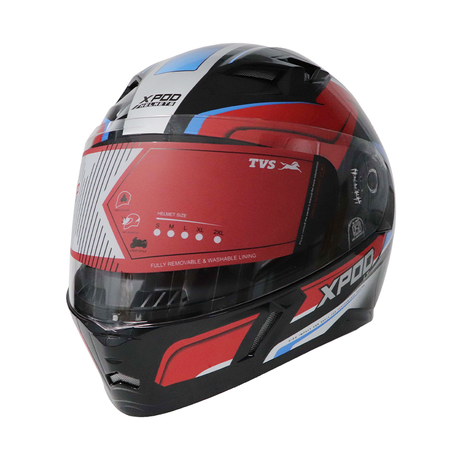 TVS XPOD LT Full Face Helmet - Black Blue | Aerodynamic Design & Superior Safety
