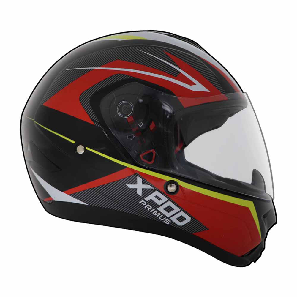 TVS XPOD Primus Helmet for Men - ISI & DOT Certified, EPS Impact Absorption, Quick Release (Red)