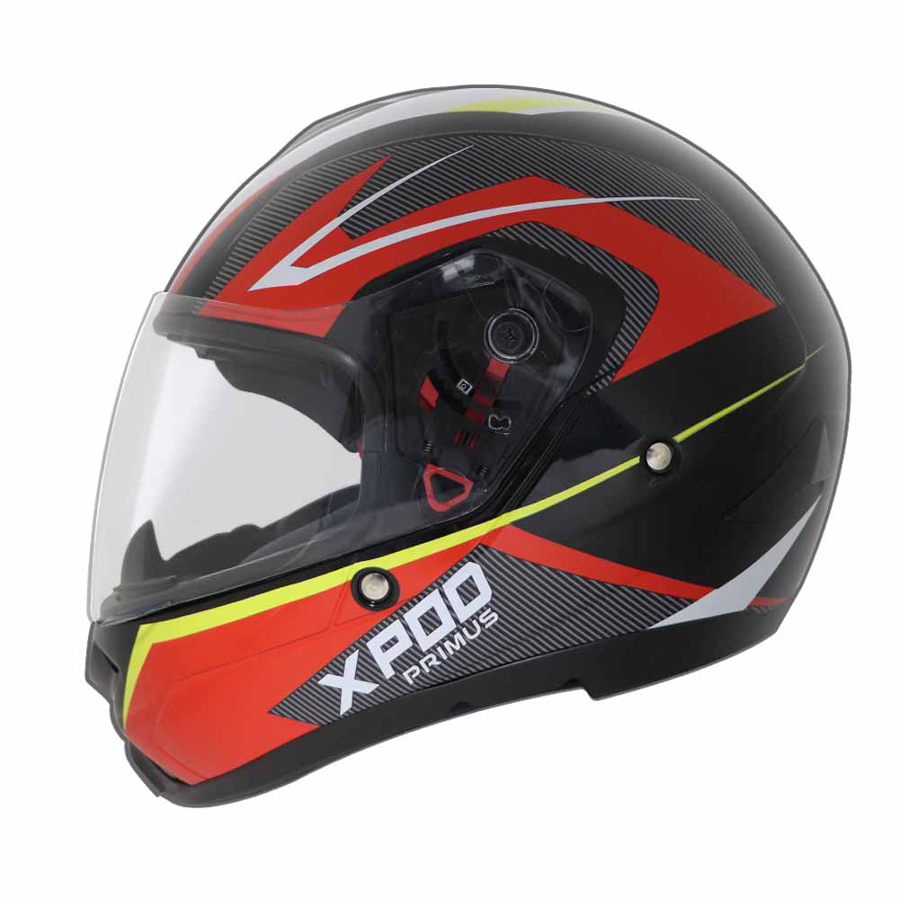 TVS XPOD Primus Helmet for Men - ISI & DOT Certified, EPS Impact Absorption, Quick Release (Red)