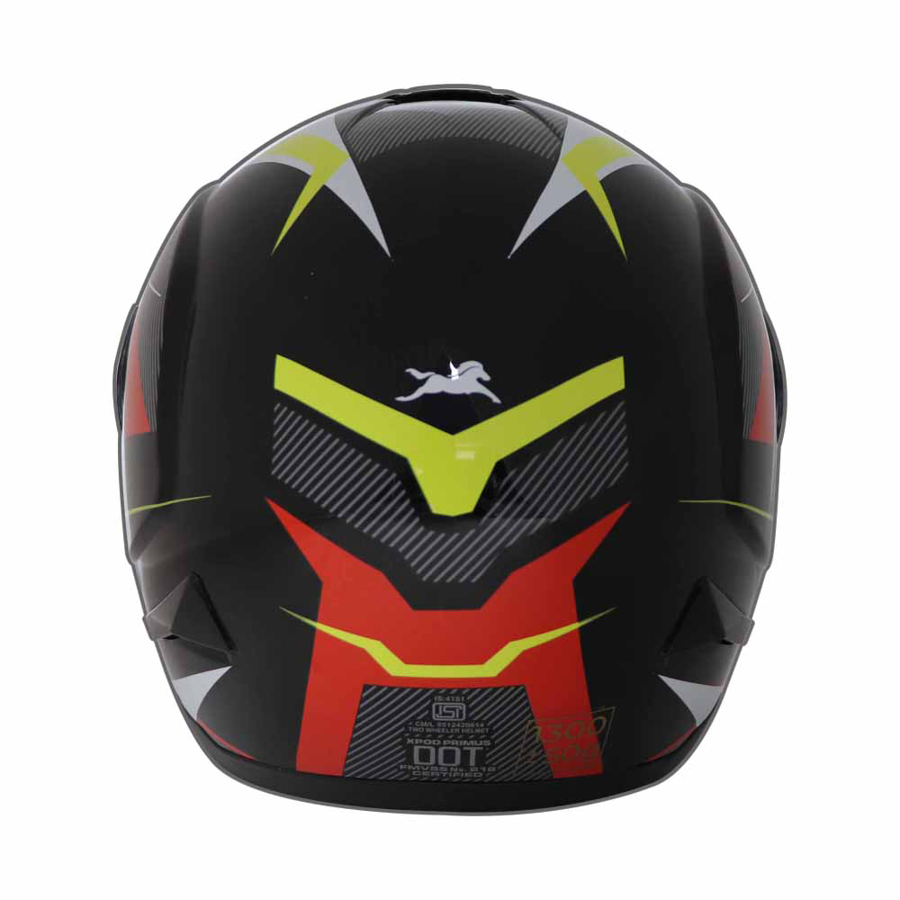 TVS XPOD Primus Helmet for Men - ISI & DOT Certified, EPS Impact Absorption, Quick Release (Red)