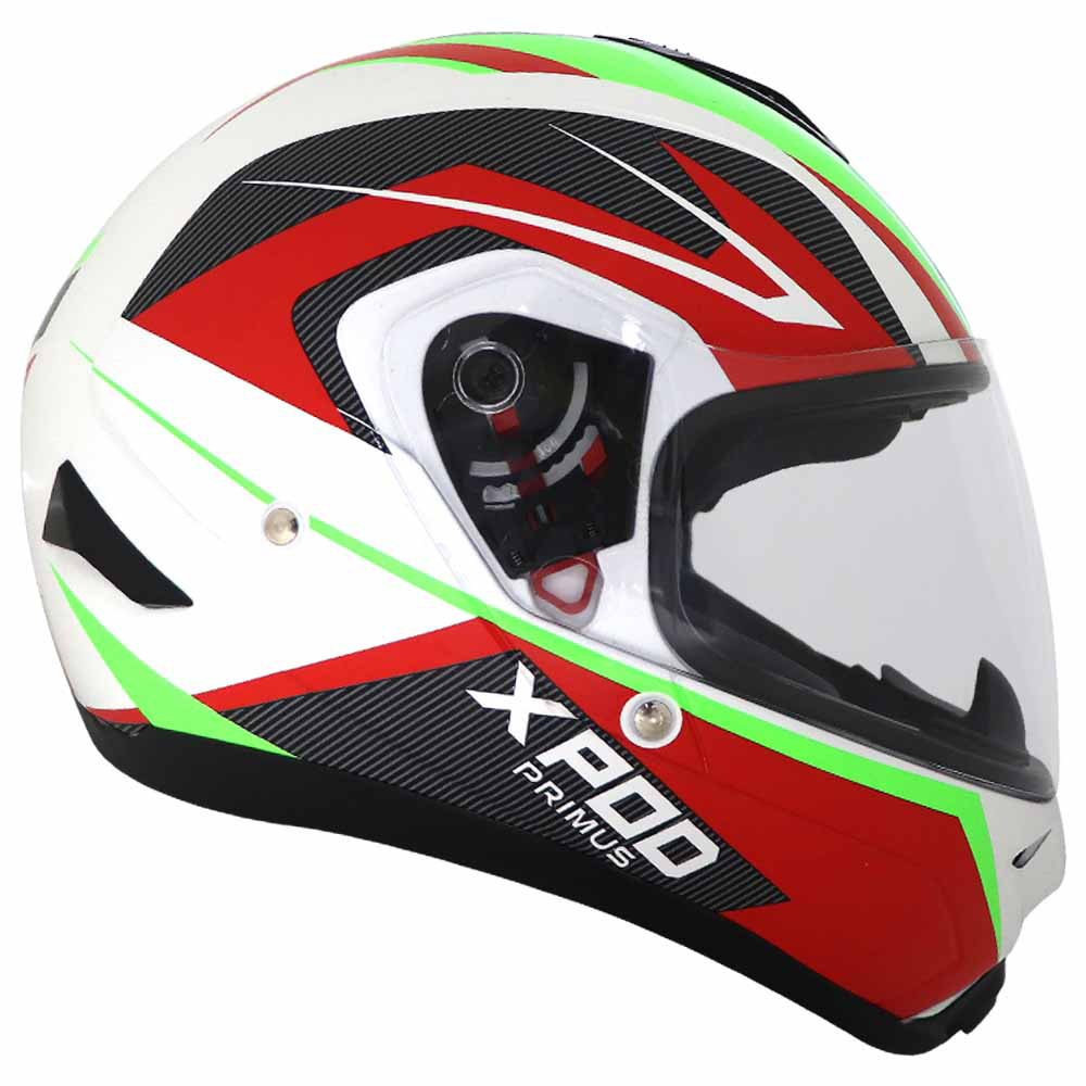TVS XPOD Primus Helmet for Men - ISI & DOT Certified, EPS Impact Absorption, Quick Release (White)