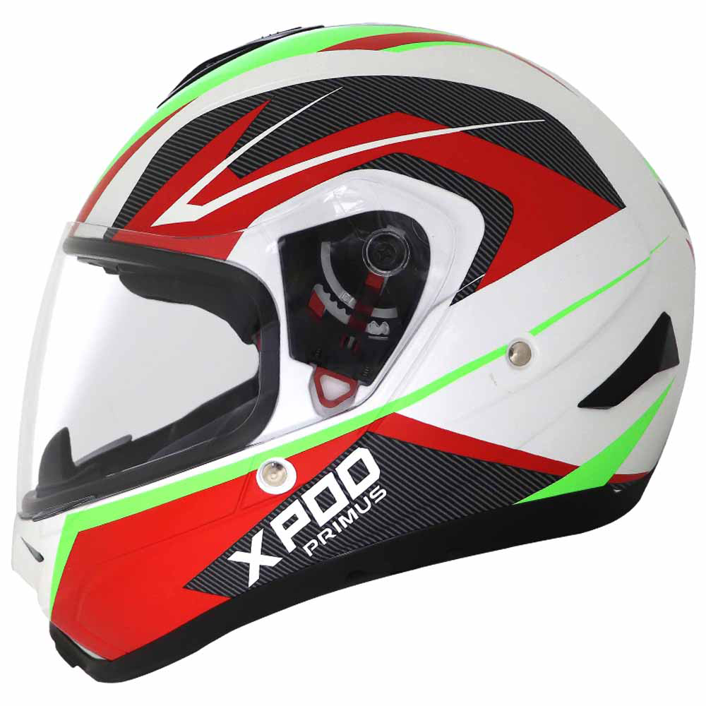 TVS XPOD Primus Helmet for Men - ISI & DOT Certified, EPS Impact Absorption, Quick Release (White)