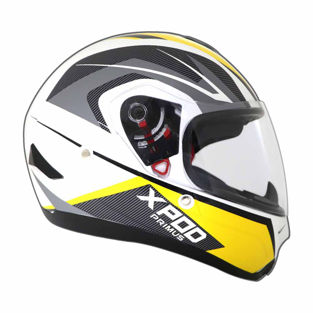 TVS XPOD Primus Helmet for Men - ISI & DOT Certified, EPS Impact Absorption, Quick Release (Yellow)