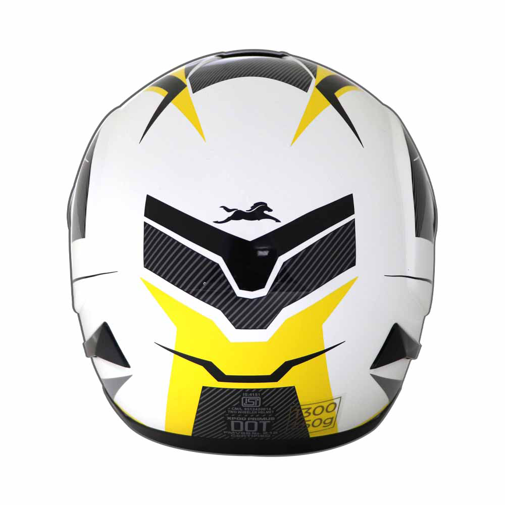 TVS XPOD Primus Helmet for Men - ISI & DOT Certified, EPS Impact Absorption, Quick Release (Yellow)