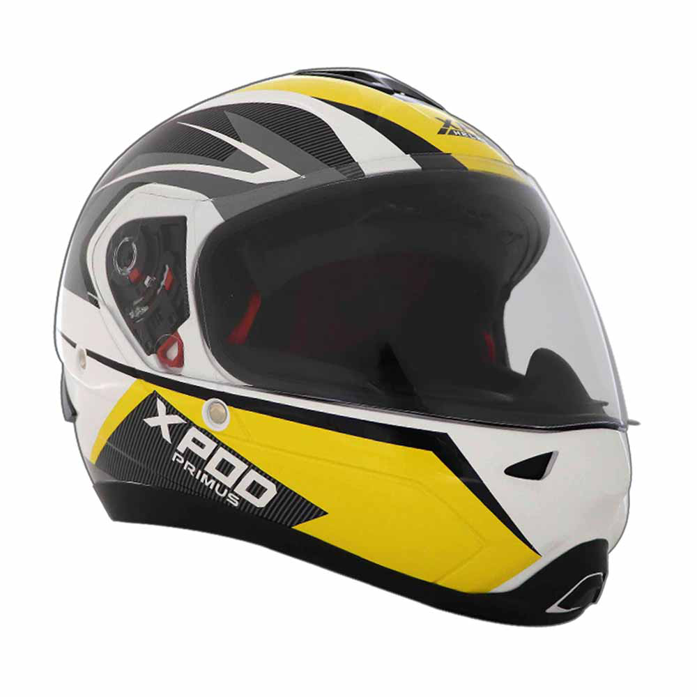 TVS XPOD Primus Helmet for Men - ISI & DOT Certified, EPS Impact Absorption, Quick Release (Yellow)