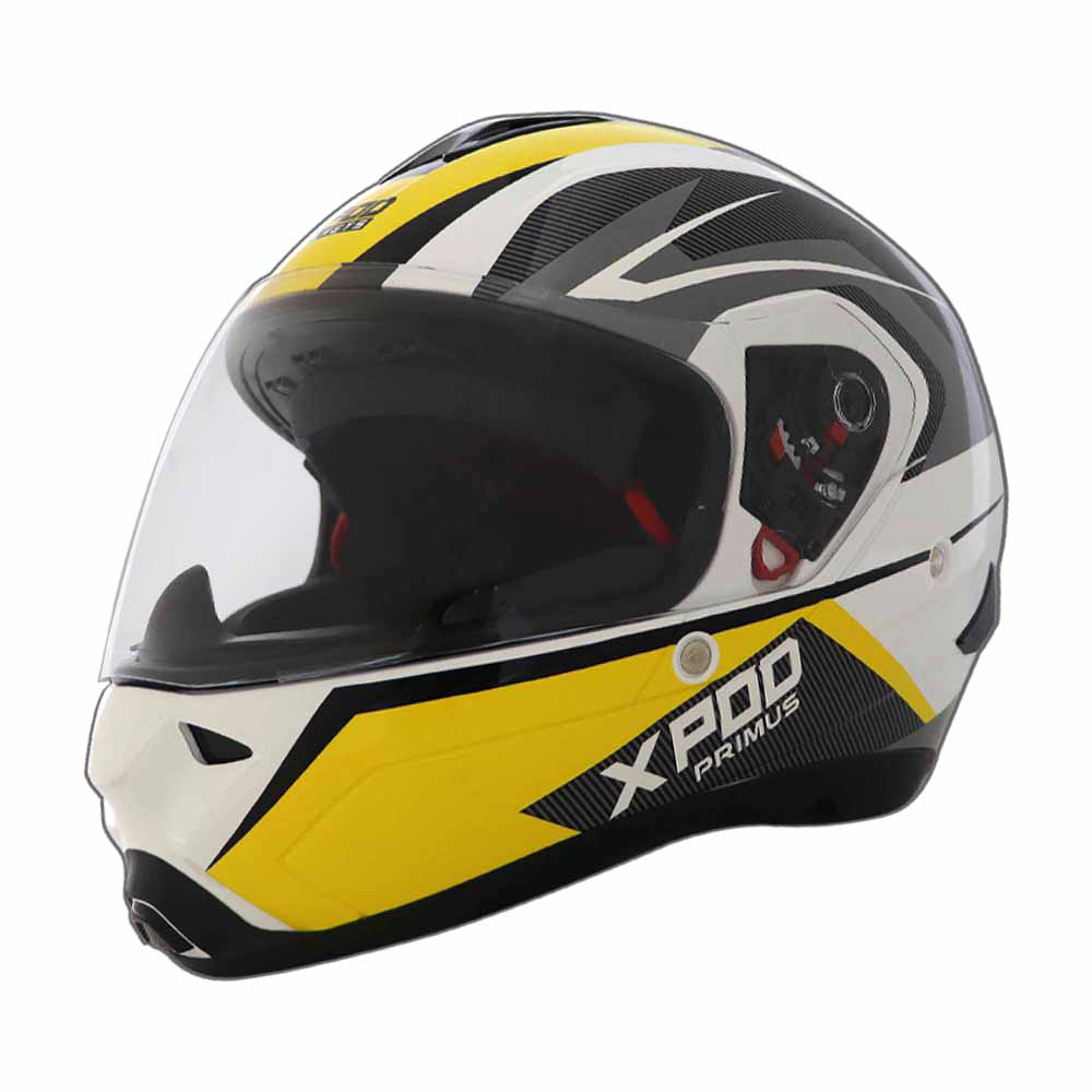 TVS XPOD Primus Helmet for Men - ISI & DOT Certified, EPS Impact Absorption, Quick Release (Yellow)