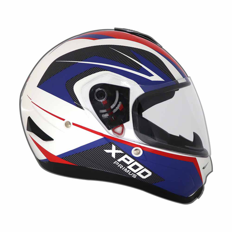 TVS XPOD Primus Helmet for Men - ISI & DOT Certified, EPS Impact Absorption, Quick Release (Blue)