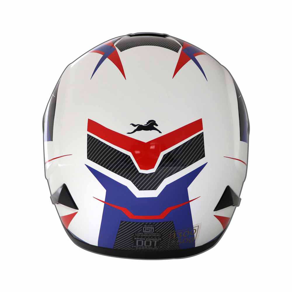 TVS XPOD Primus Helmet for Men - ISI & DOT Certified, EPS Impact Absorption, Quick Release (Blue)