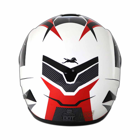TVS XPOD Primus Helmet for Men - ISI & DOT Certified, EPS Impact Absorption, Quick Release (White Red)